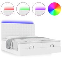Ottoman bed met matrassen en LED's 200x200cm kunstleer - thumbnail