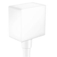 Muuraansluitbocht FixFit Square HansGrohe met Terugslagklep Mat Wit - thumbnail