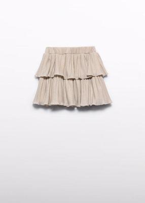 Abel & Lula Meisjes gebreid met plooien - Goud