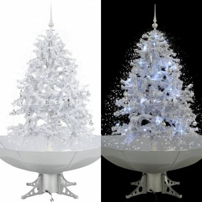 VidaXL Kerstboom sneeuwend met paraplubasis 140 cm wit