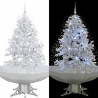 VidaXL Kerstboom sneeuwend met paraplubasis 140 cm wit - thumbnail