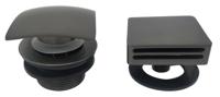 Knop/plug Badoverloop Wiesbaden Inclusief Badvulfunctie Vierkant Gunmetal - thumbnail