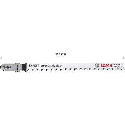 Bosch Accessories 2608900557 Expert Wood 2-side clean T 308 BP decoupeerzaagblad, 3 stuks 3 stuk(s) Bosch Accessories 2608900557 Expert Wood 2-side clean T 308 BP decoupeerzaagblad, 3 stuks 3 stuk(s)
