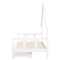 Kinderbedframe met lades 90x200 cm massief grenenhout wit - thumbnail