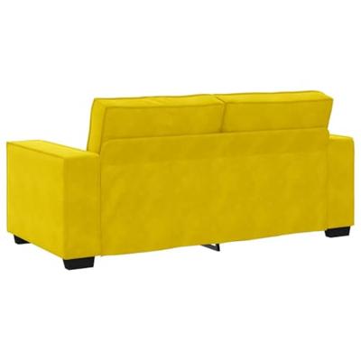 Tweezitsbank 140 cm fluweel geel - thumbnail