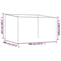 Prieel 4x4 m 180 g/m² stof en staal wit - thumbnail
