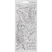 Creativ Company Stickers, veren, vel 10x23 cm, zilver, 1 vel - thumbnail