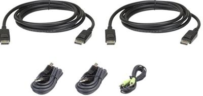 ATEN KVM Aansluitkabel [1x DisplayPort stekker, USB-A 2.0 stekker, Jackplug male 3,5 mm - 1x USB 2.0 bus B, Jackplug male 3,5 mm, DisplayPort stekker] 1.80 m