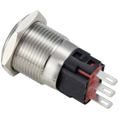 TRU COMPONENTS TC-12647480 Druktoets 250 V/AC 3 A 1x uit/(aan) IP65 Moment Messing (verchroomd) 1 stuk(s)