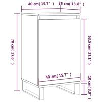 Dressoirs 2 st 40x35x70 cm bewerkt hout bruineikenkleurig - thumbnail