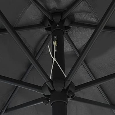 VidaXL Parasol met led-verlichting en aluminium paal 270 cm antraciet
