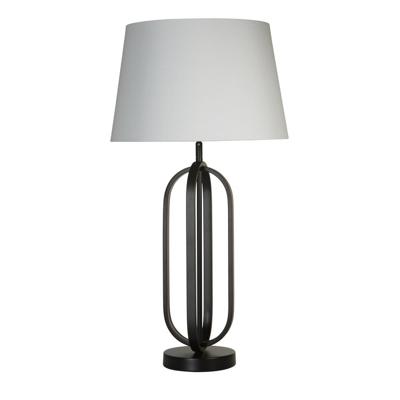 Searchlight TafellampChic zwart met witte kap - EU91101WH