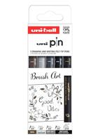 Fineliner Uni-ball Pin Brush Art set à 5 stuks assorti - thumbnail
