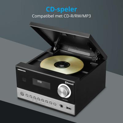 MEDION E64088 Micro Audio Systeem Compact Systeem (DAB+, CD speler. PLL FM-radio, Bluetooth, USB-aansluiting, sleeptimer, MP3, LCD-scherm met 12/24-uurs weergave)