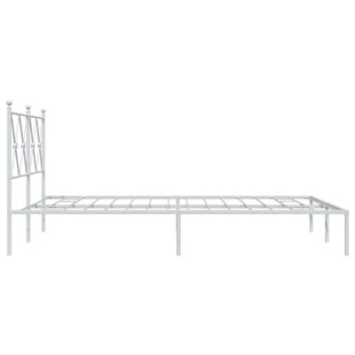 Bedframe met hoofdbord metaal wit 140x200 cm