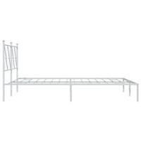 Bedframe met hoofdbord metaal wit 140x200 cm - thumbnail