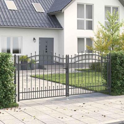 Hekpoort met Spear Boven met slot Grijs 305 x 125 cm Staal