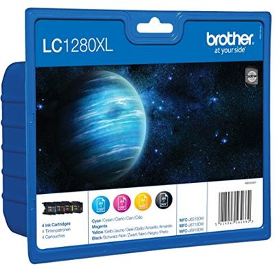 Brother inktcartridge, 1.200-2.400 pagina's, OEM LC-1280XLVALBPDR, 4 kleuren