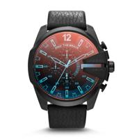 DIESEL Mega Chief XL Chronographs Leer Zwart Iriserend glas | DZ4323 - thumbnail