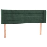 Hoofdbord met randen 147x16x78/88 cm fluweel donkergroen - thumbnail