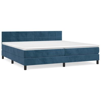 Boxspring met matras fluweel donkerblauw 90x190 cm
