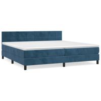 Boxspring met matras fluweel donkerblauw 90x190 cm - thumbnail