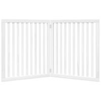 Hondenhek inklapbaar 2 panelen 160 cm populierenhout wit - thumbnail