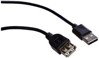 Akyga USB-kabel USB-A stekker, USB-A bus 3.00 m Zwart AK-USB-19 - thumbnail