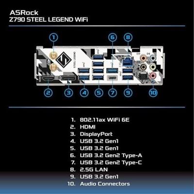 Moederbord ASRock Z790 Steel Legend WiFi LGA 1700 INTEL Z790 - thumbnail