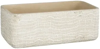 Mica Decorations bloempot Siri rechthoek 28x14x10cm licht grijs