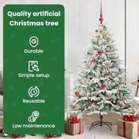 VidaXL Artificial pre-lit kerstboom met ballenset groen 150 cm - thumbnail