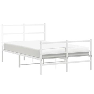 Bedframe met hoofd- en voeteneinde metaal wit 120x200 cm - thumbnail