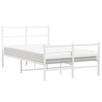 Bedframe met hoofd- en voeteneindemetaal wit 120x190 cm - thumbnail