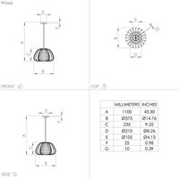 Eglo Hanglamp Ø 37,5cmEncinitos zwart met goud - 99666 - thumbnail
