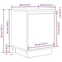 Nachtkastje met LED-verlichting 38x34x50 cm zwart - thumbnail