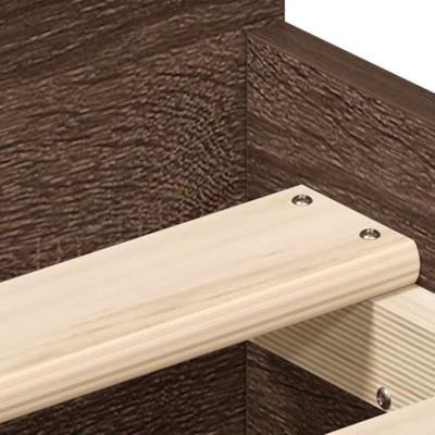 Bedframe met hoofd- en voeteneinde bruin eikenkleur 75x190 cm