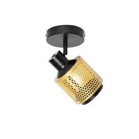 QAZQA Industriële spot zwart met goud - Kayden - thumbnail