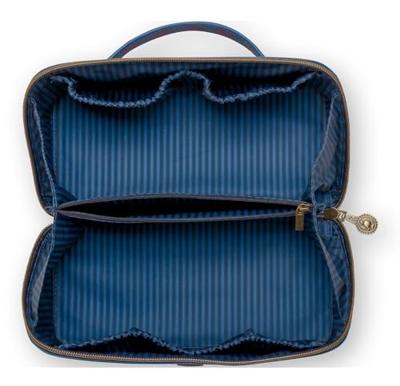 Pip Studio Pip Studio Cyrille Cosmetic Bag Medium Stripe Blue 23.5x11x5x22cm