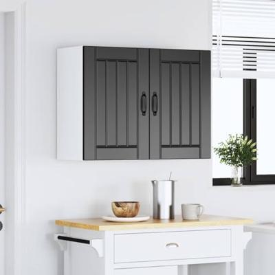 Keukenbovenkast Lucca bewerkt hout zwart