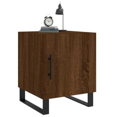 Nachtkastjes 2 st 40x40x50 cm bewerkt hout bruin eikenkleur