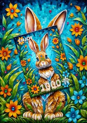 Gardan Bunny Puzzel 1000 Stukjes