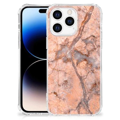 Apple iPhone 14 Pro Max Anti-Shock Hoesje Marmer Oranje Apple iPhone 14 Pro Max Anti-Shock Hoesje Marmer Oranje