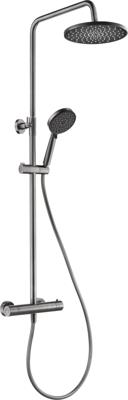 Saqu Eurotrend 225 regendoucheset met 4 straalsoorten Ø23cm gunmetal