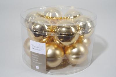Decoris kerstballen glas 12st licht goud 5cm