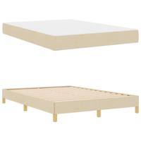 Boxspring bed Crème, Bruin 160 x 200 cm Stof, Engineered Hout - thumbnail