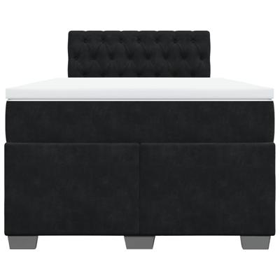 Boxspring met matras fluweel zwart 120x200 cm - thumbnail