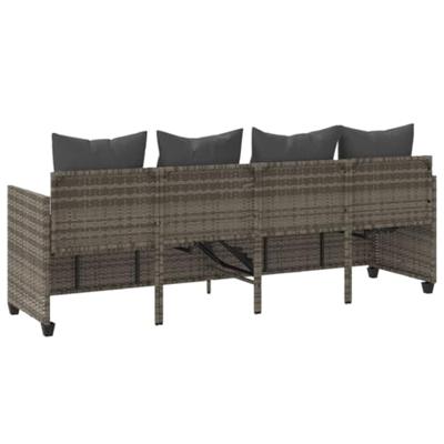 Ligbed met kussen poly rattan grijs Ligbed met kussen poly rattan grijs