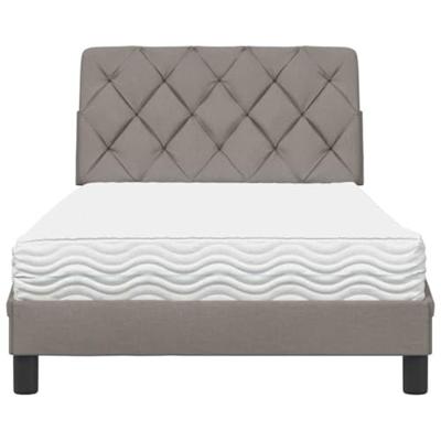 Bed met matras stof taupe 100x200 cm