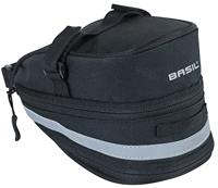 Basil mada zadeltas - compact, zwart, 1l, klittenband, fietsaccessoire - thumbnail
