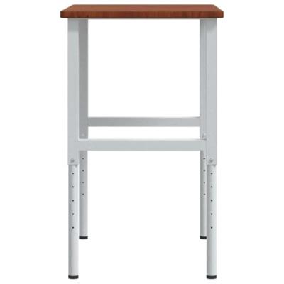 Werkbank rechthoek 100x60x(71,5-98) cm eikenhout donkerbruin